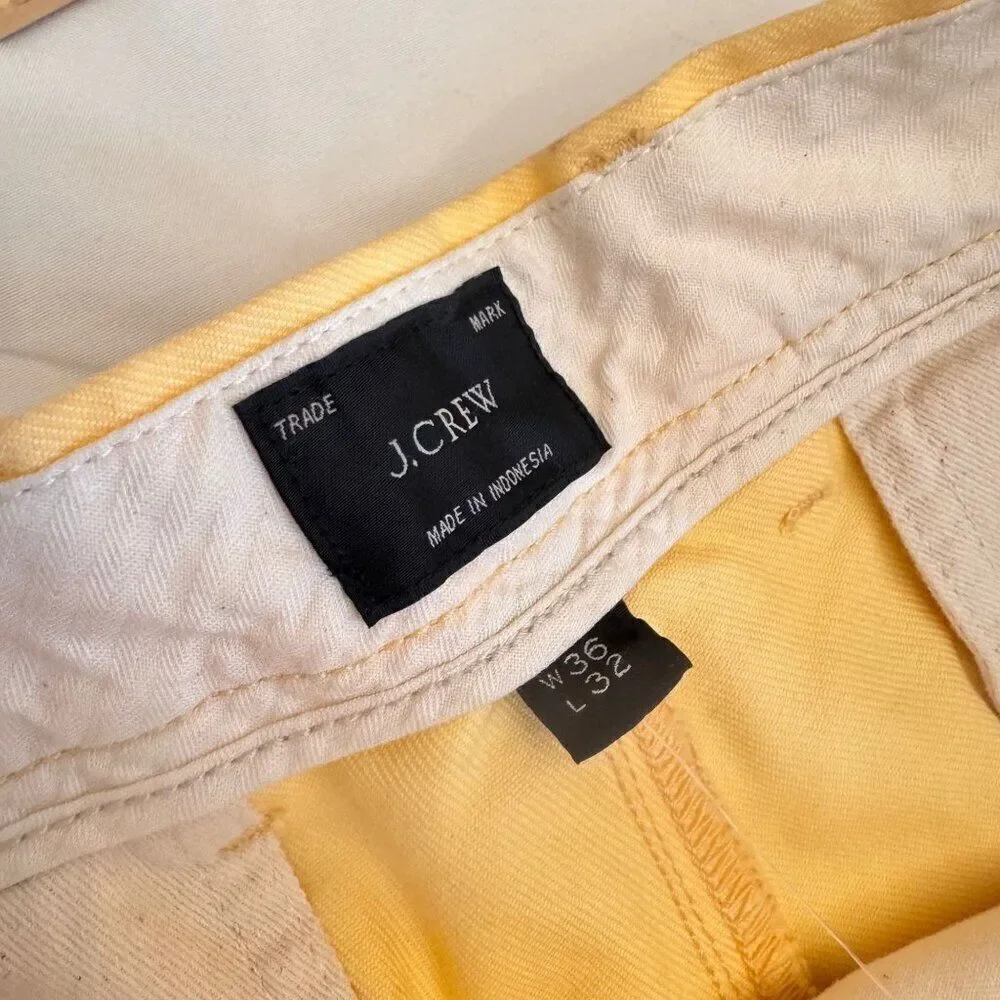 NWT Men's J. Crew Butter Yellow Chino Pants Sz 36x32 Preppy Spring Summer Easter